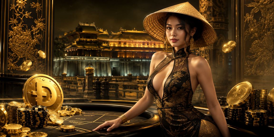 Không gian giải trí cá cược tại Huế với biểu tượng nón lá truyền thống Việt Nam