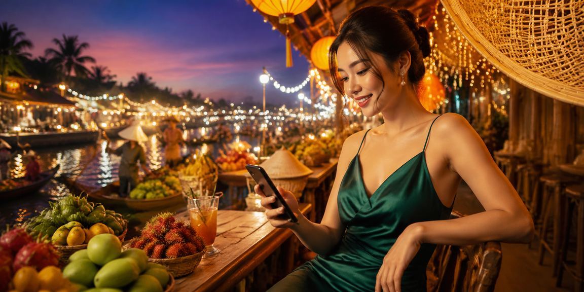 Người dùng trải nghiệm casino trên điện thoại di động tại vùng sông Mekong